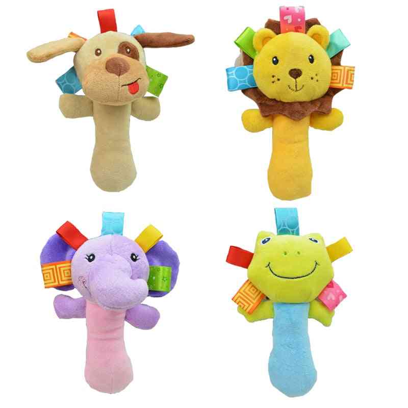 Juguetes para bebés recién nacidos, 0-12 meses de dibujos animados animal sonajero de felpa campana móvil para niños pequeños juguetes educativos tempranos