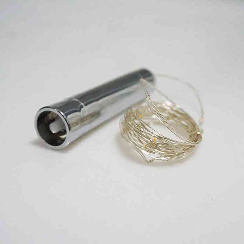 Lichterketten Silber LED Weinflasche batteriebetrieben Korkform Glas Stopper Lampe Weihnachtsgirlanden Dekor
