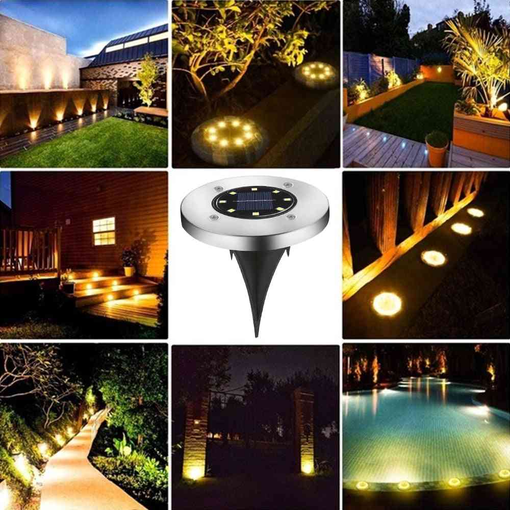 Wasserdichtes 8-LED-Solarlicht, unterirdische Terrasse, vergrabene Treppenlampe im Freien