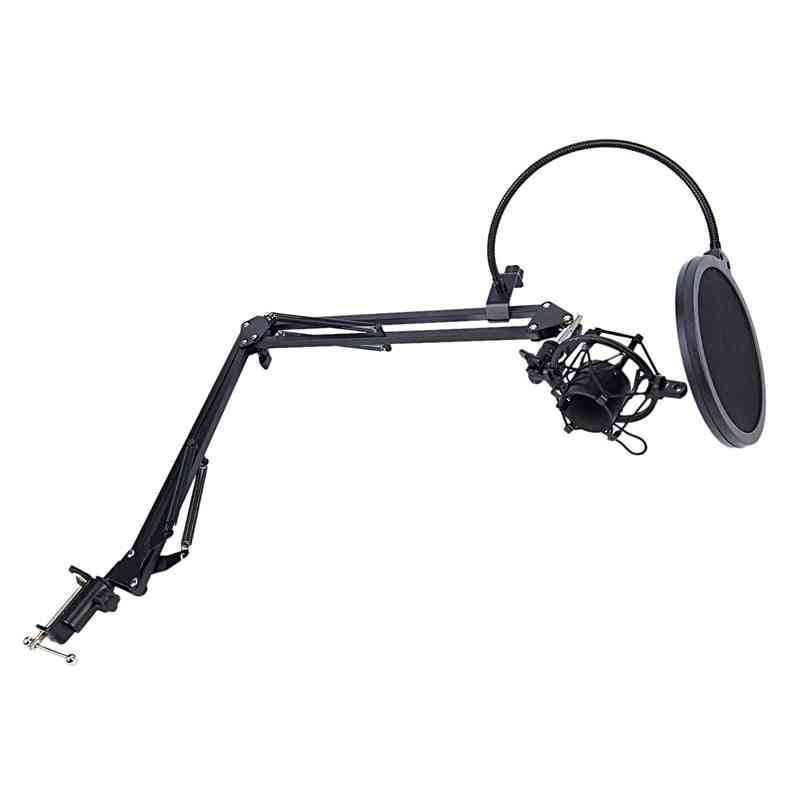 Nb-35 microfono-microfono a forbice supporto da braccio e morsetto per montaggio da tavolo nw filtro parabrezza kit di montaggio in metallo - tipo 1
