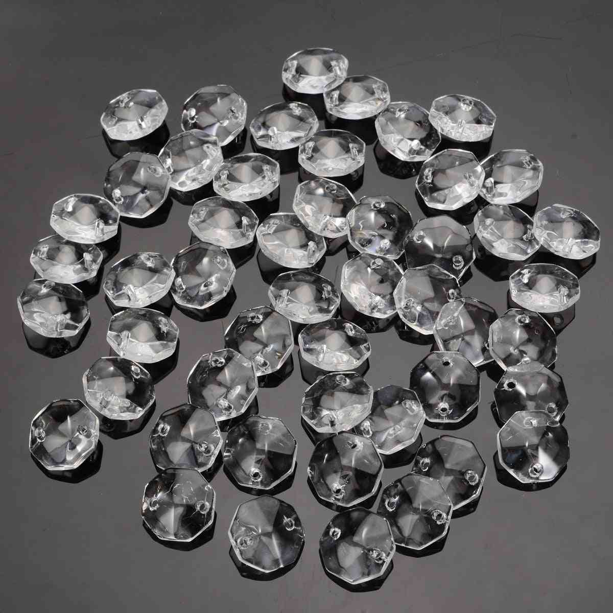 Prismas de cristal de cristal perlas octogonales transparentes candelabros colgantes para decoraciones de luz de lámpara