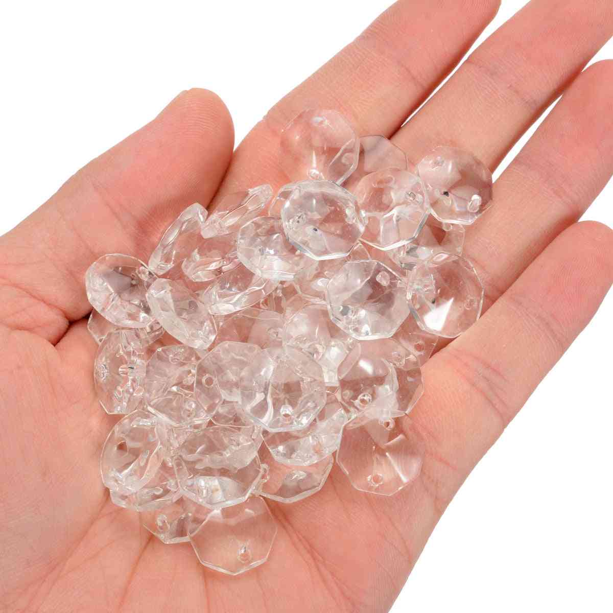 Prismer af glaskrystaller klare ottekantede perler vedhæng lysekroner til lampedekorationer