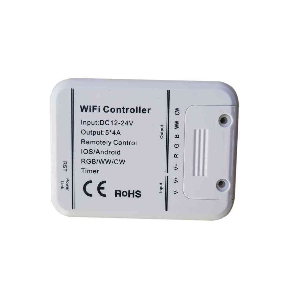 Wifi 5 kanálový LED ovládač - smartphone ovládajúci hudbu a režim časovača
