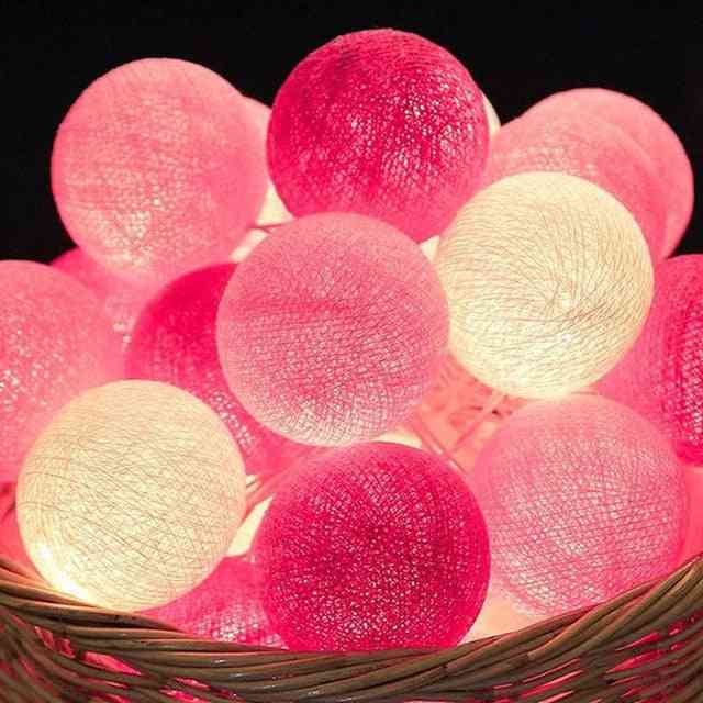 Led Cotton Ball Garland Lights String For Outdoor Holiday And Party Decoration