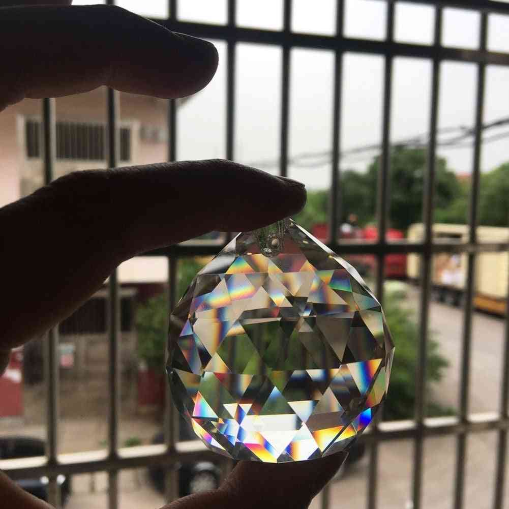 50mm feng shui appeso sfera di cristallo prisma sfera per ciondolo arcobaleno suncatcher