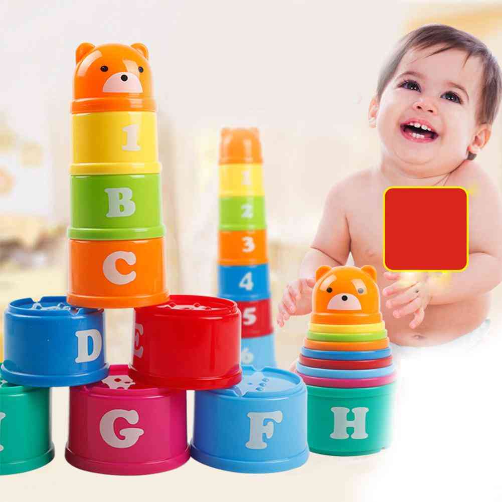 Bear Figure Letters Folding Stack Cup Tower