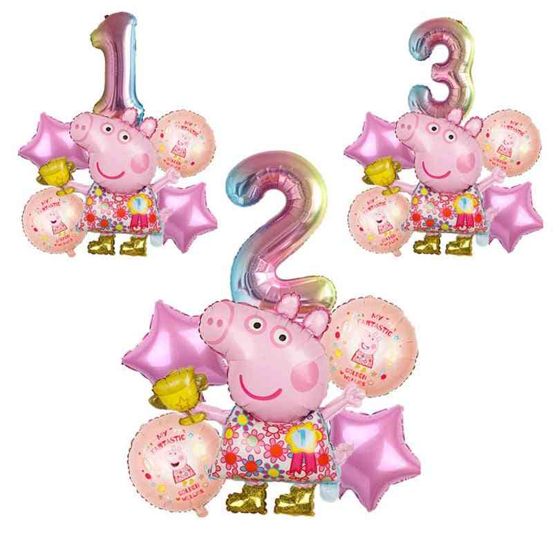 Peppa Pig Balloon With Number For Decorations
