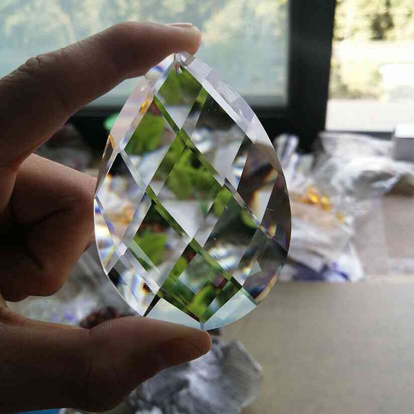 80mm Glaskunst Kristall Prisma Anhänger, Kronleuchter Lampe hängen Ornament für Suncatcher facettierte Träne
