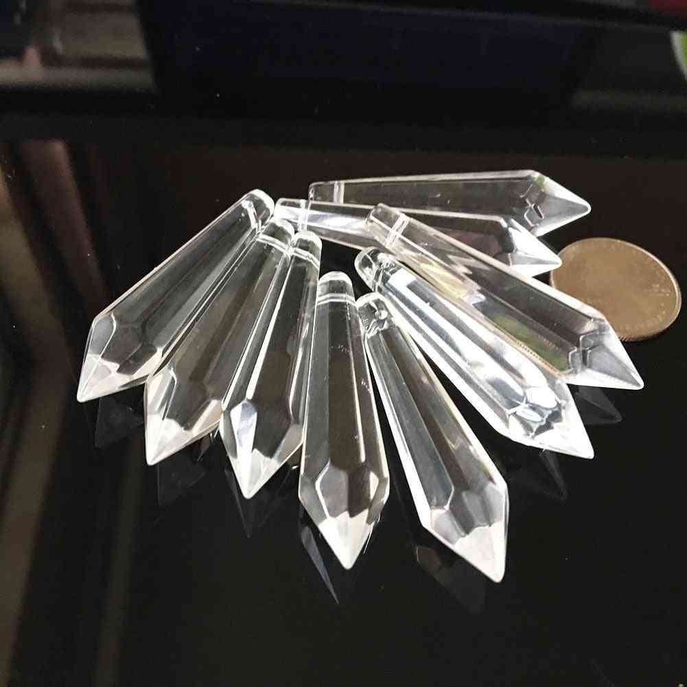 Lampadario di cristallo di vetro trasparente 5pcs lampada, ciondolo punto prismi, suncatcher appeso con perline 55mm per dente ghiacciolo