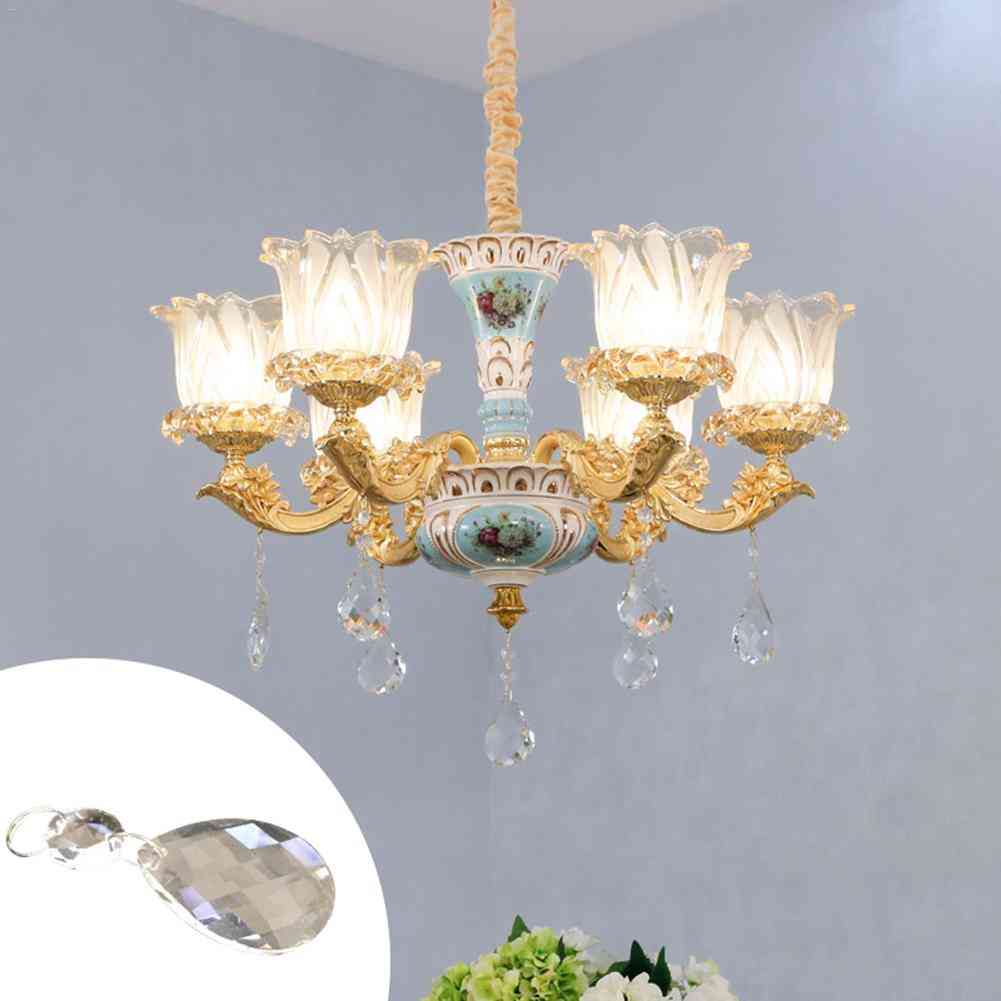 10 stks clear art glas druppels kroonluchter onderdelen, hanglamp lamp voor opknoping prisma accessoires, kristallen hanger voor xmas decor (a)