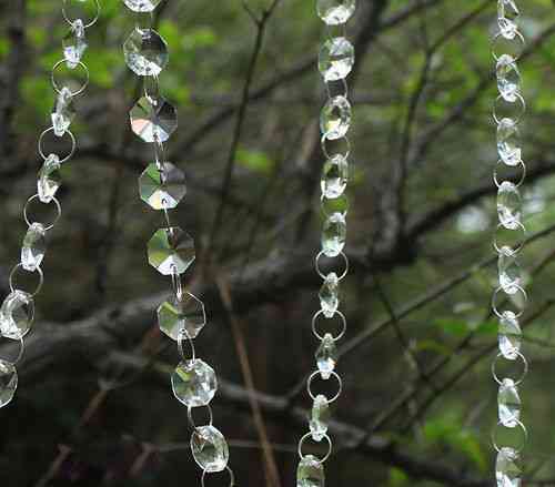 Kristallen guirlande 5 meter kroonluchter kristallen lamp onderdelen, 14 mm achthoekige kristal kralen glas, guirlande gordijnen kralen -