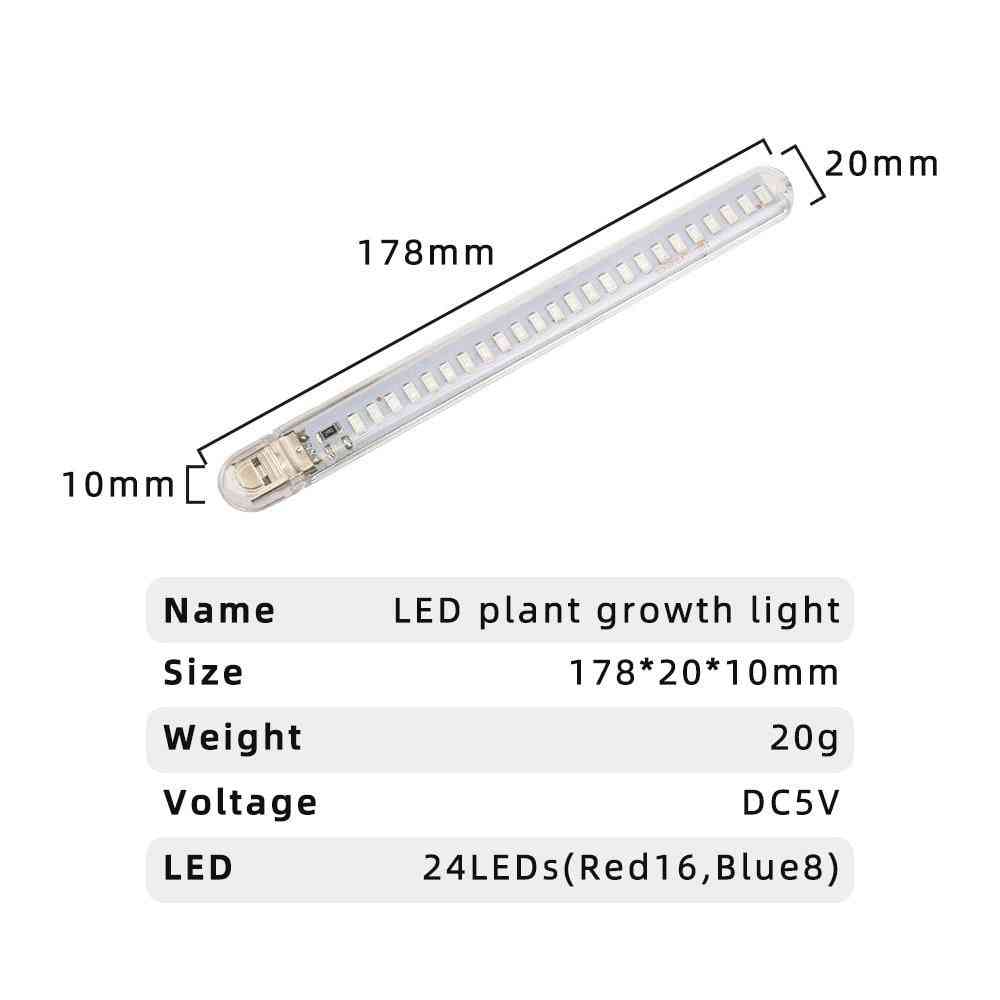 DC5V portabil, cu LED-uri de creștere lumini-spectru complet lampă de creștere fito