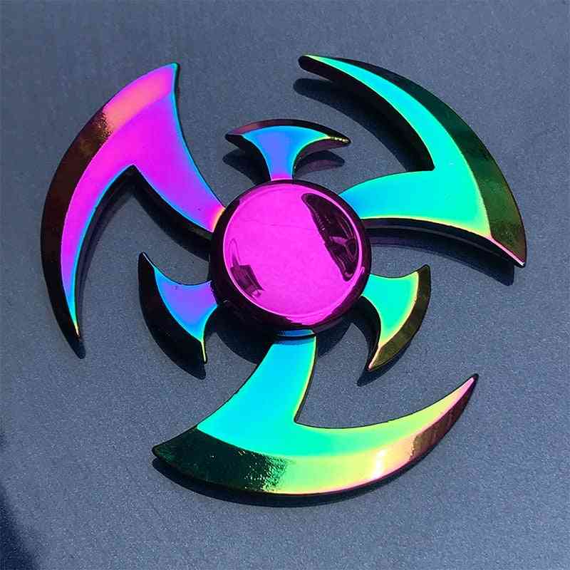 Rainbow Metal Hand Spinner Focus Toy - Electroplate Hybrid Bearing For