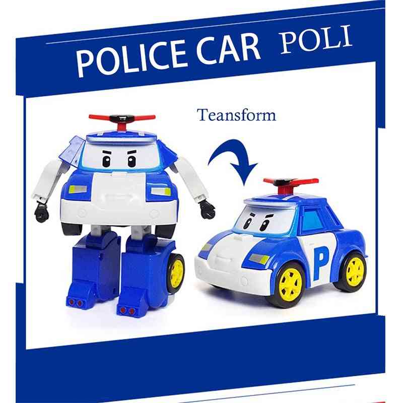 Poli bilrobot, transformer kjøretøy tegneserie anime actionfigur leker