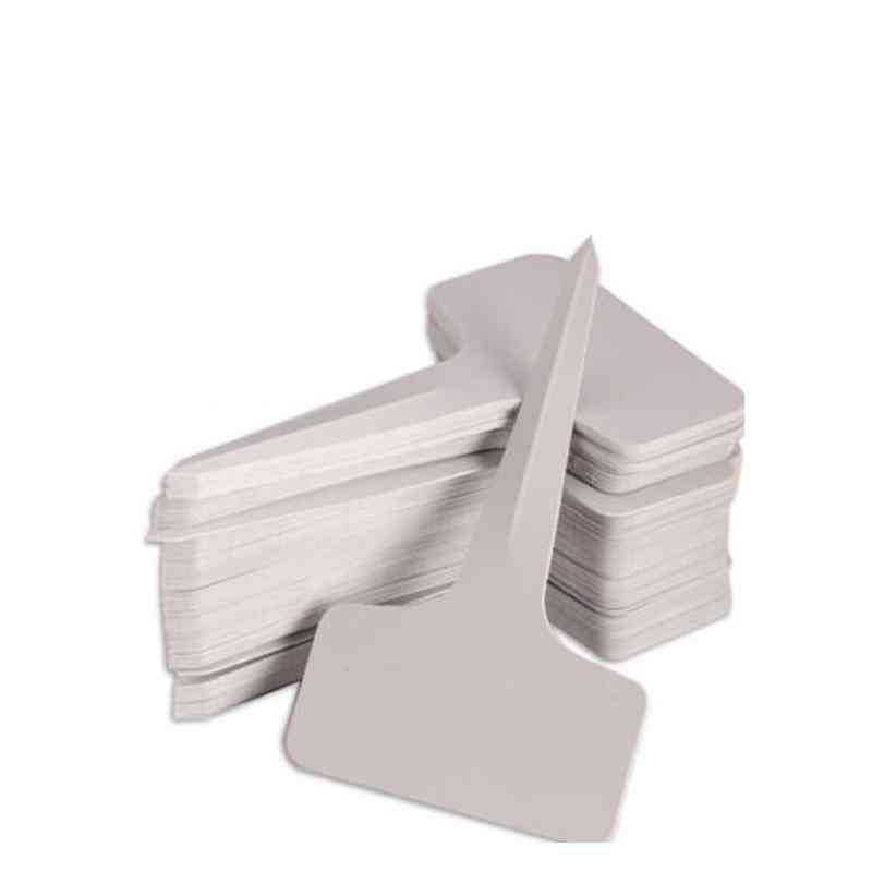 Bianco plastica pvc pianta t-tipo tag marcatori etichette vivaio giardino vasi decorazione vassoio piantina - 300 bianco 10 cm / 50 pezzi