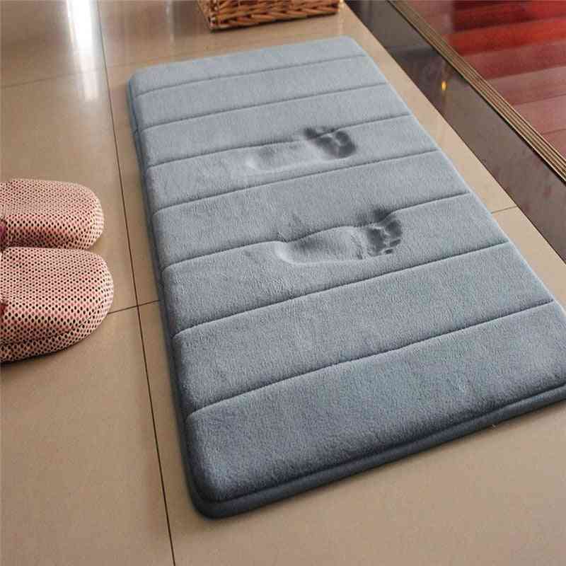 New 40x60cm Home Bath Mat, Non-slip Carpet, Soft Coral Fleece Memory Foam Rug