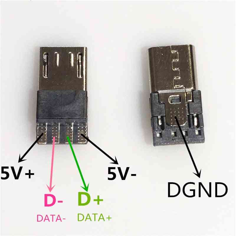 Micro usb 4pin stecker stecker schwarz / weiß schweißdaten otg leitungsschnittstelle diy daten kabel zubehör
