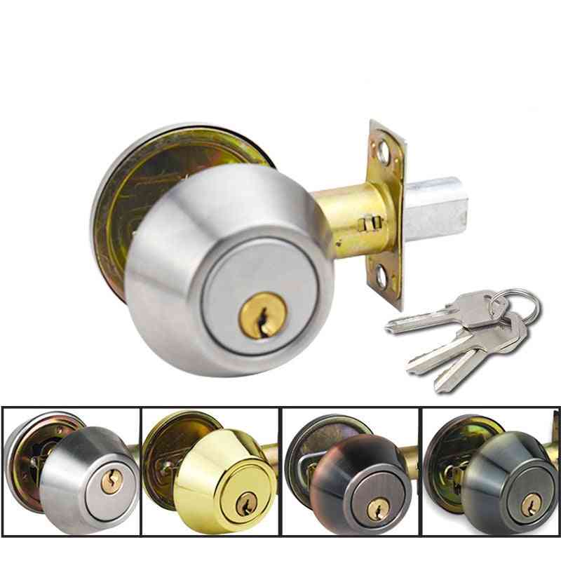 1 Set  Of Metal Internal Door Lock And Key-round Ball Knobs