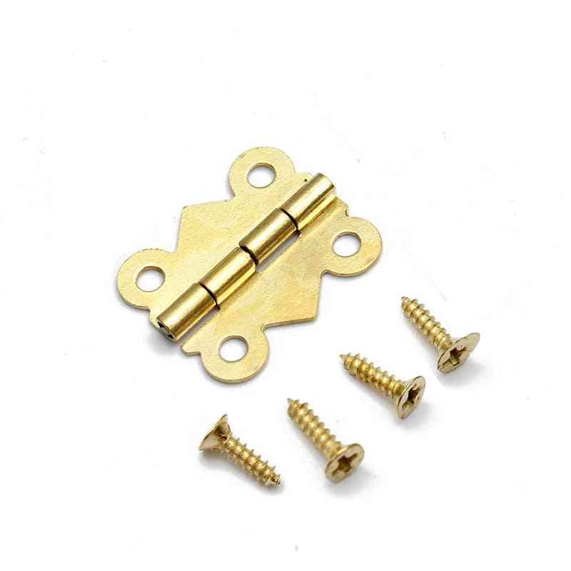 40 Stück Kak 20 mm x 17 mm Mini-Schmetterlingstürscharniere - Schrankschublade, Schmuckschatulle für Möbelbeschläge - Gold