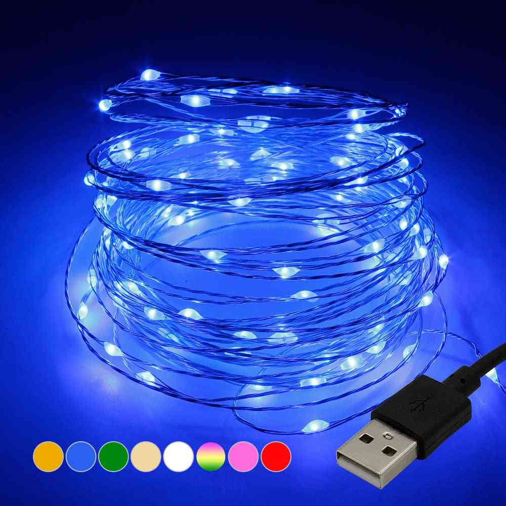 Usb Waterproof Led String Lights, Copper Wire Garland Fairy