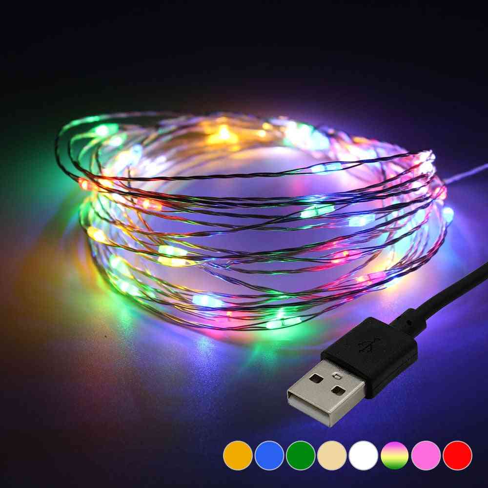 Usb Waterproof Led String Lights, Copper Wire Garland Fairy