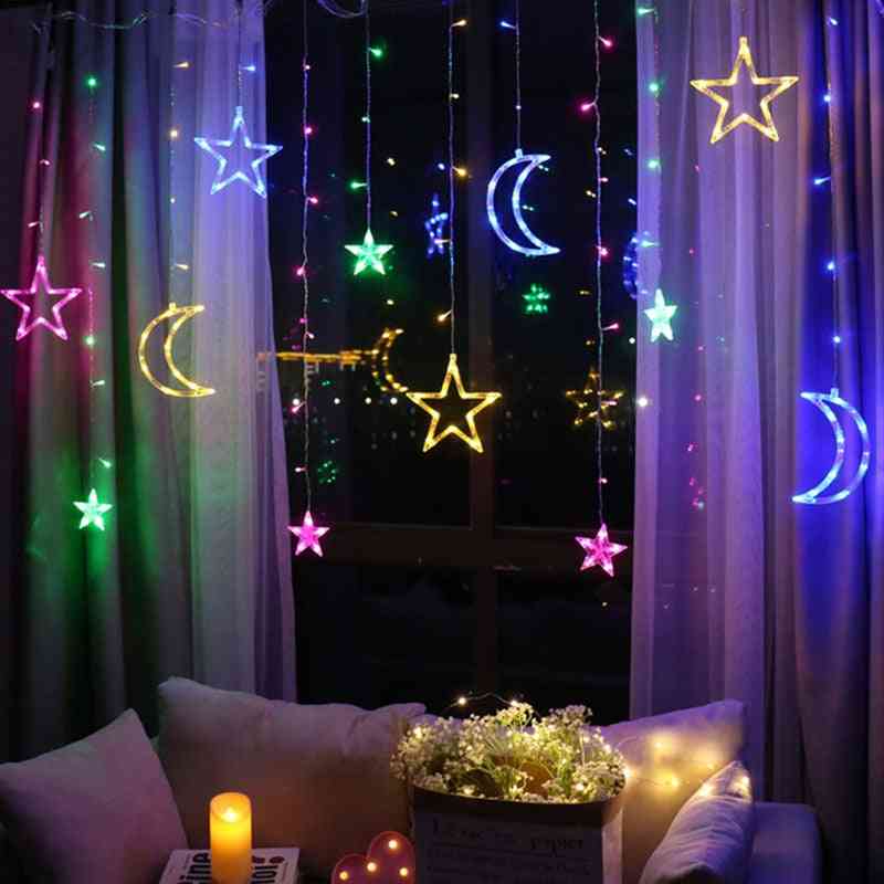 Christmas Lights - Indoor/outdoor Fairy Moon & Star Lamp Led String Decoration