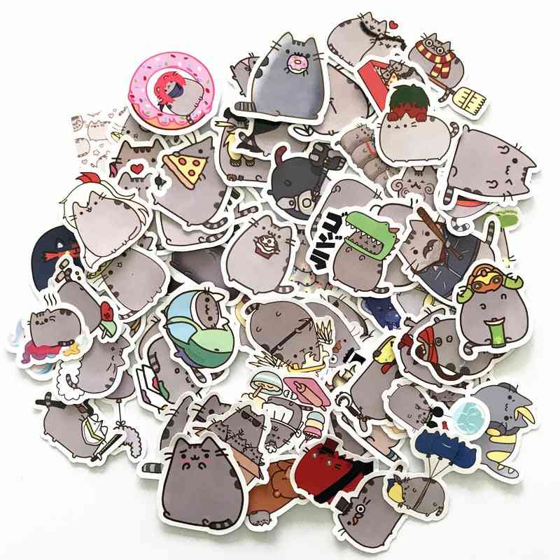 Cartoon Cat Stickers For Snowboard, Laptop, Luggage, Car - Styling Vinyl Decal