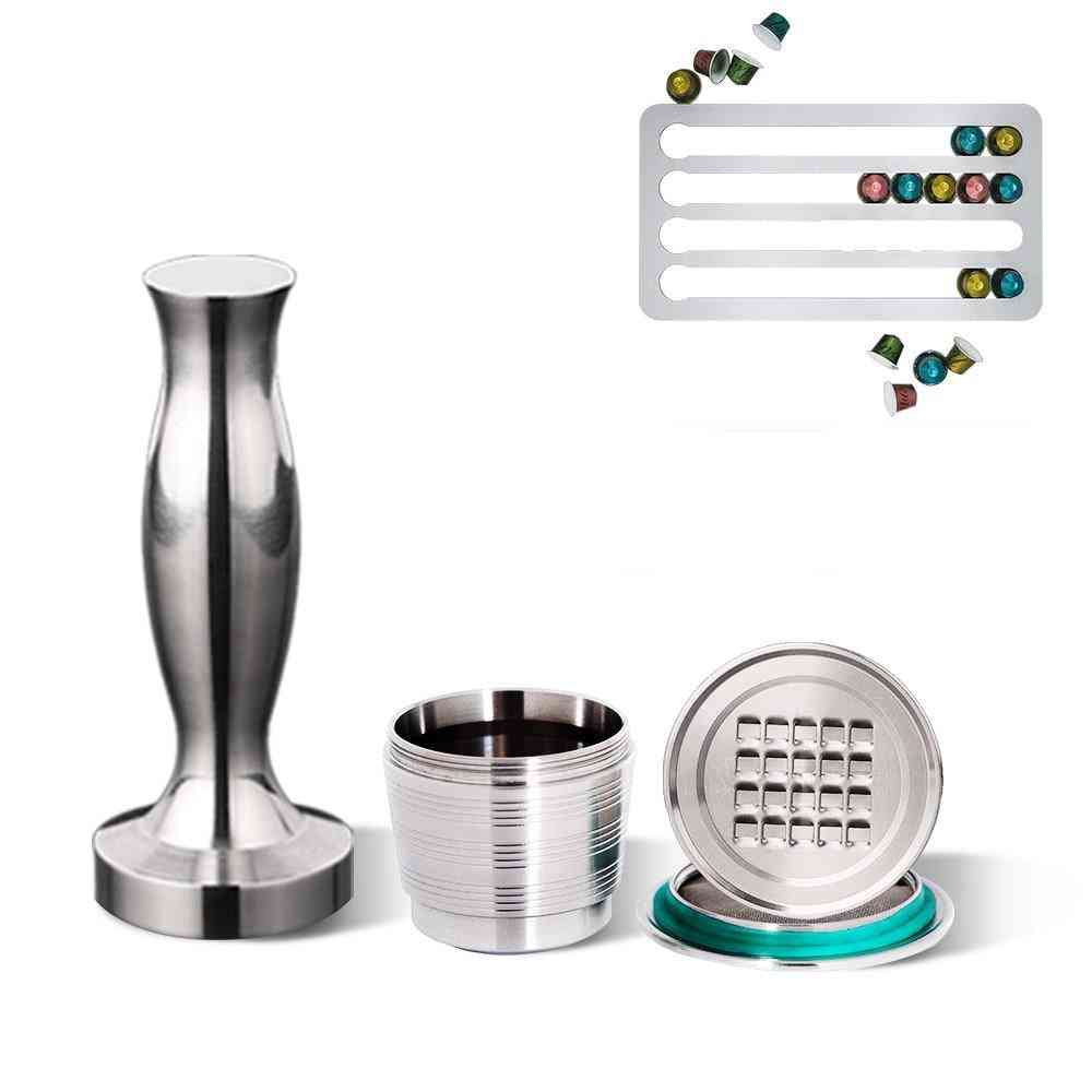 Nespresso Stainless Steel Coffee Capsule - Tamper Reusable Pod