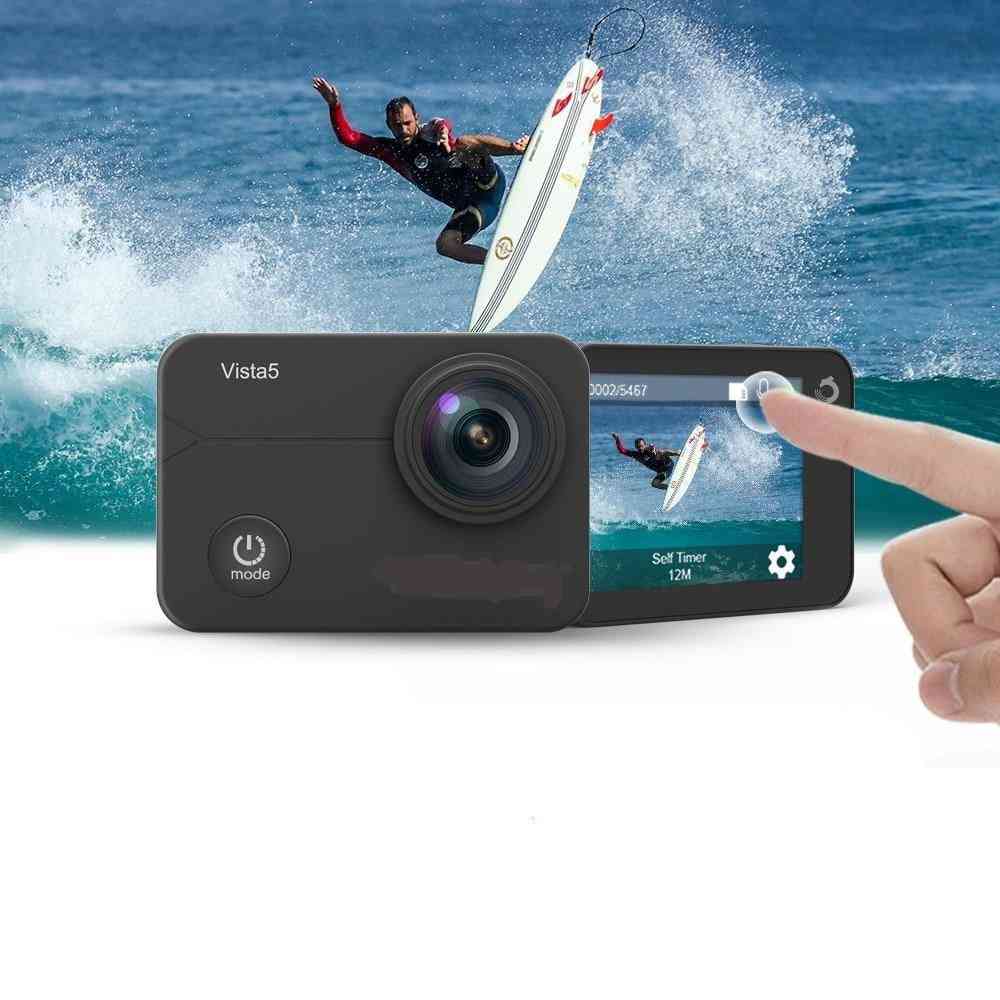 4k action camera wifi waterdichte sportcamera met touchscreen, 2 batterijen en montageaccessoires kit - met 14 in 1