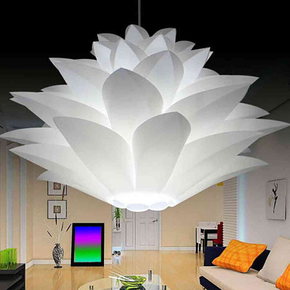 Pantalla de lámpara de loto, pantalla de lámpara de seis capas de flor de loto, cubierta de iluminación colgante de habitación romántica para decoración de bar de hotel - azul