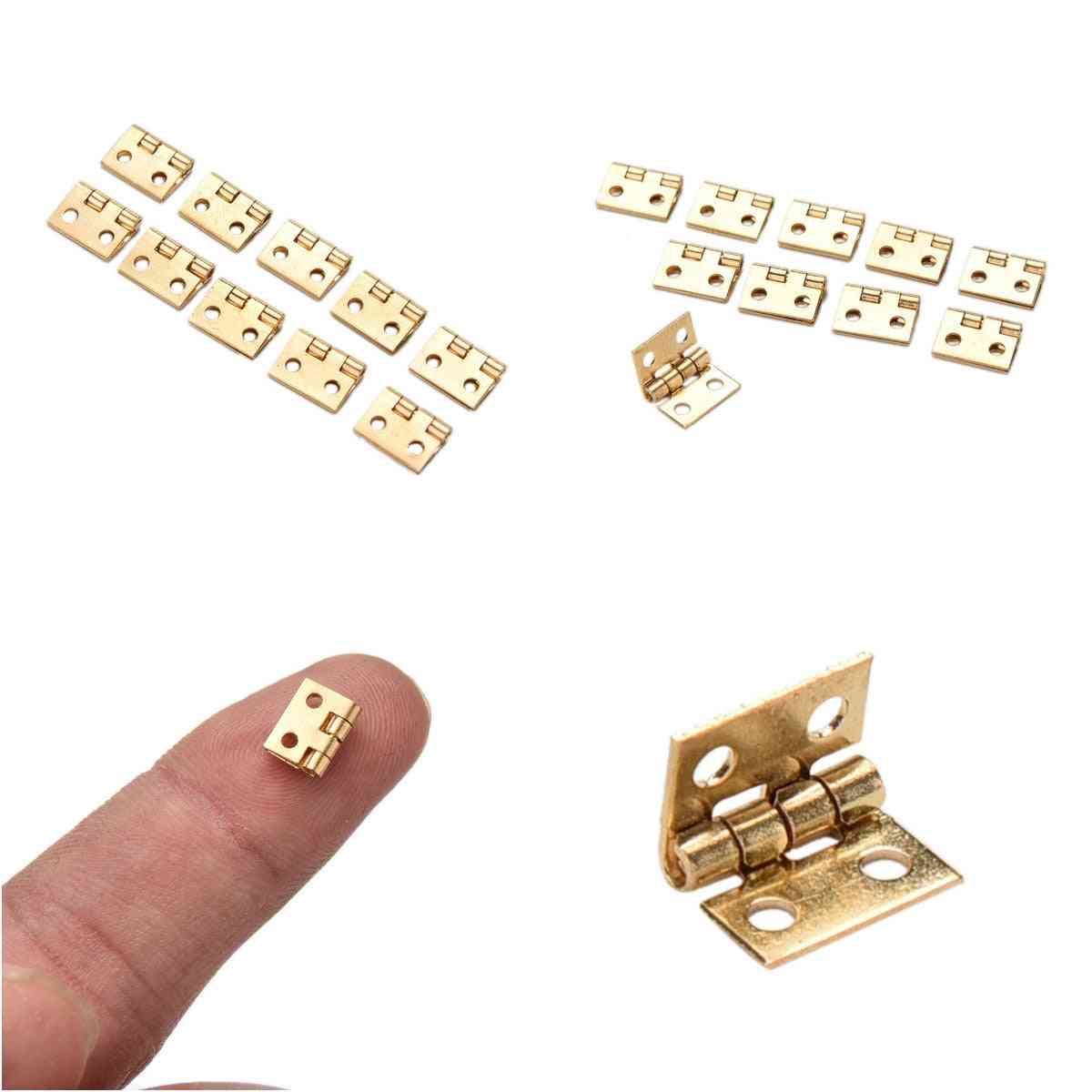 Mini kabinet skuffe hængsel butt kobber guld 4 lille hul håndværktøj hardware -