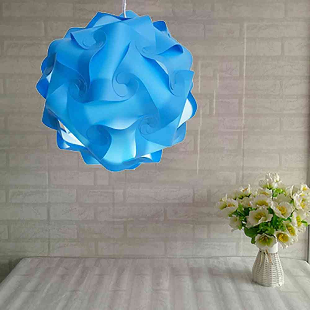 Abat-jour de puzzle - lampe de puzzle créative, couvercle de lampe abat-jour moderne, couvercle de suspension de lustre de plafond pour la décoration intérieure - bleu