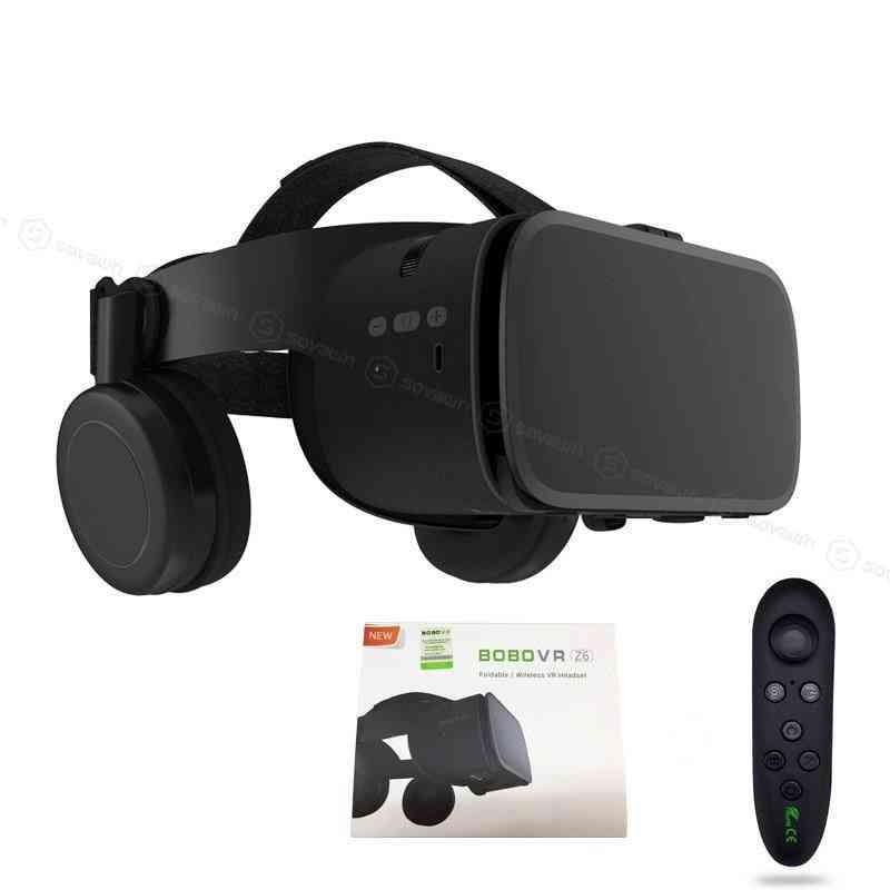 Z6 langattomat Bluetooth-3D-lasit, virtuaalitodellisuus älypuhelimen mukaansatempaavaan stereo VR -kuulokepahviin iphone / androidille