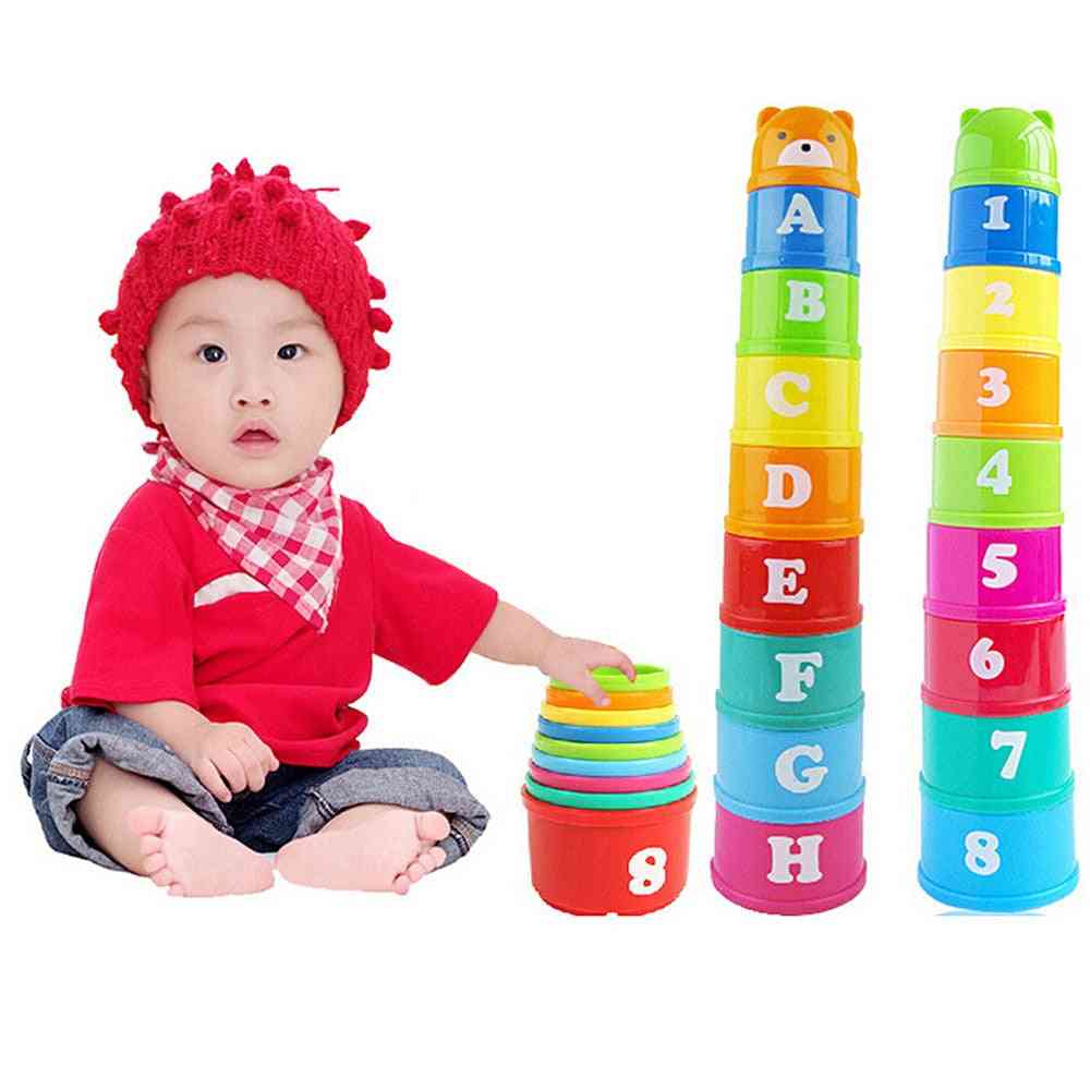 Mini Bear Stack Cup Set-educational Rainbow Color Tower & Piles Toy