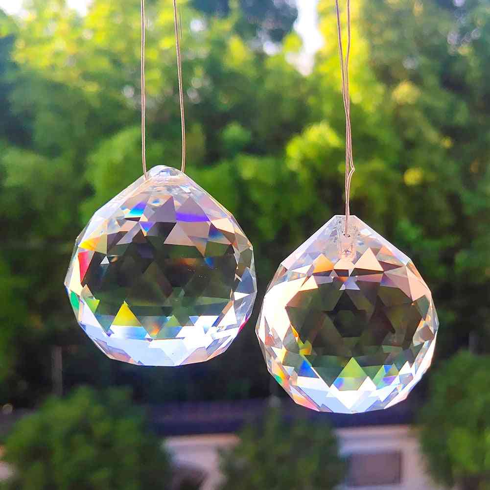 Crystal Glass Ball Chandelier Prisms- Diy Bead Curtain Hanging Ornament