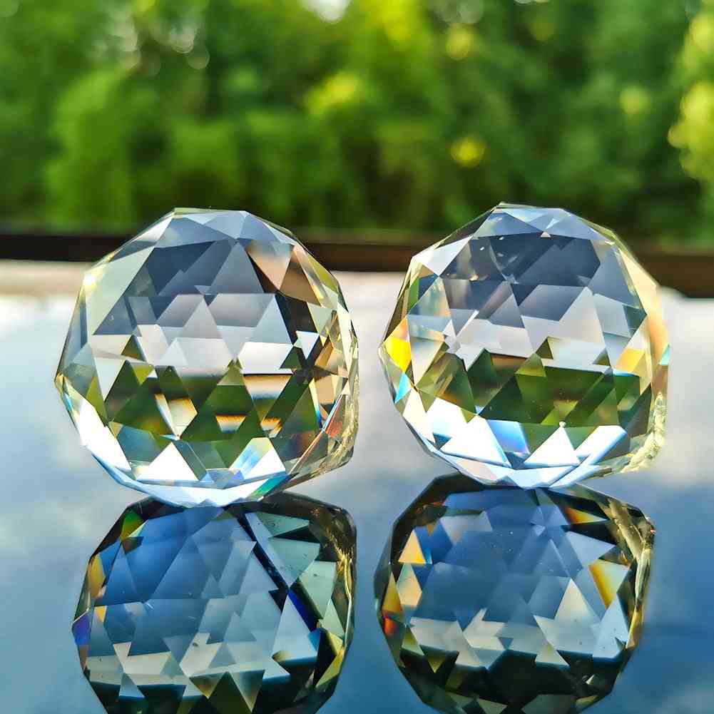 Crystal Glass Ball Chandelier Prisms- Diy Bead Curtain Hanging Ornament