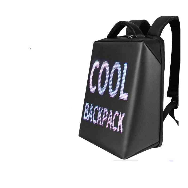 Sac à dos led avec écran hd led sac à dos, sac à dos publicitaire dynamique pour la marche en ville en plein air, sacs de panneau d'affichage letrero led (noir) -