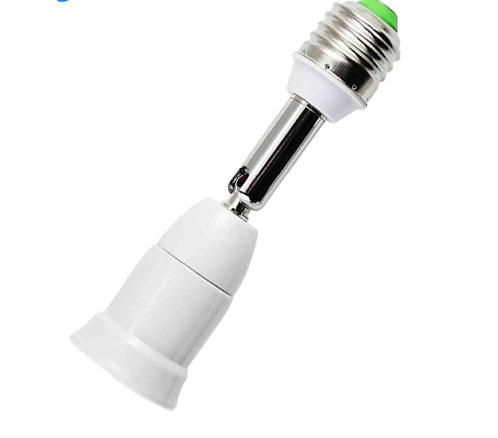 Nieuwe flexibele e27 naar e27 led lampvoet lamp socket pc + aluminium wit met 10 cm verlenging licht houder converters -