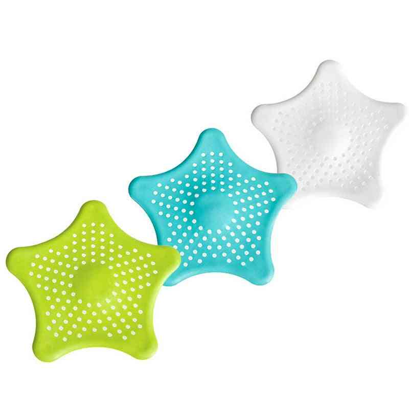 Stjerneformede silikone-siler / afløbsfiltre til køkken, toiletter, håndvask, badeværelser - 01/15 cm