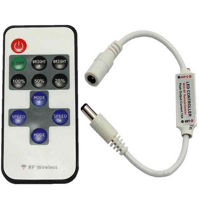 Dimmer led dc5-24v 12a mini controller rf wireless 11 tasti telecomando rf per 5050/3528 monocolore -