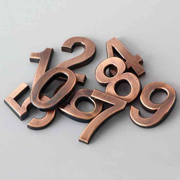 Electroplated, 3d Numeral Digits For Door Plaque, House Address, Drawer Sign