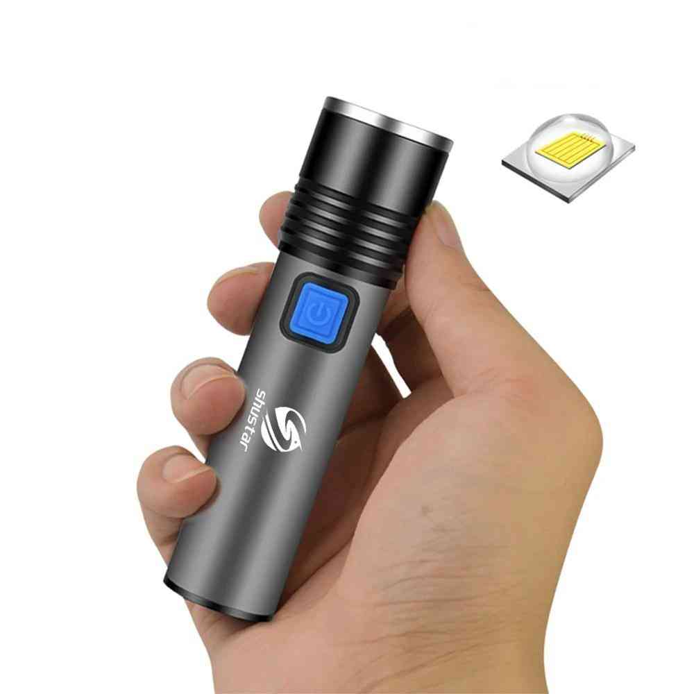 Led Flashlight Waterproof Torch - 3 Lighting Modes Zoomable Camping Light