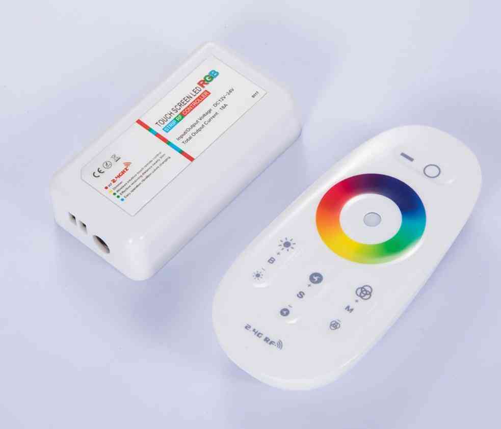 2.4g rgb rgbw led-strip-controller touch-control remoto, rf wireless 12v / 24v led - rgbw
