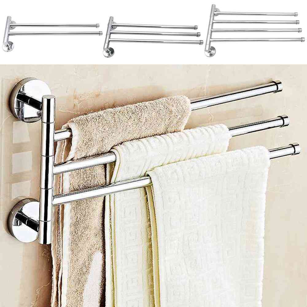 Anti-rost rostfritt stål roterande handduksställ badhållare hängare hållare svängbarar badrum väggmonterad