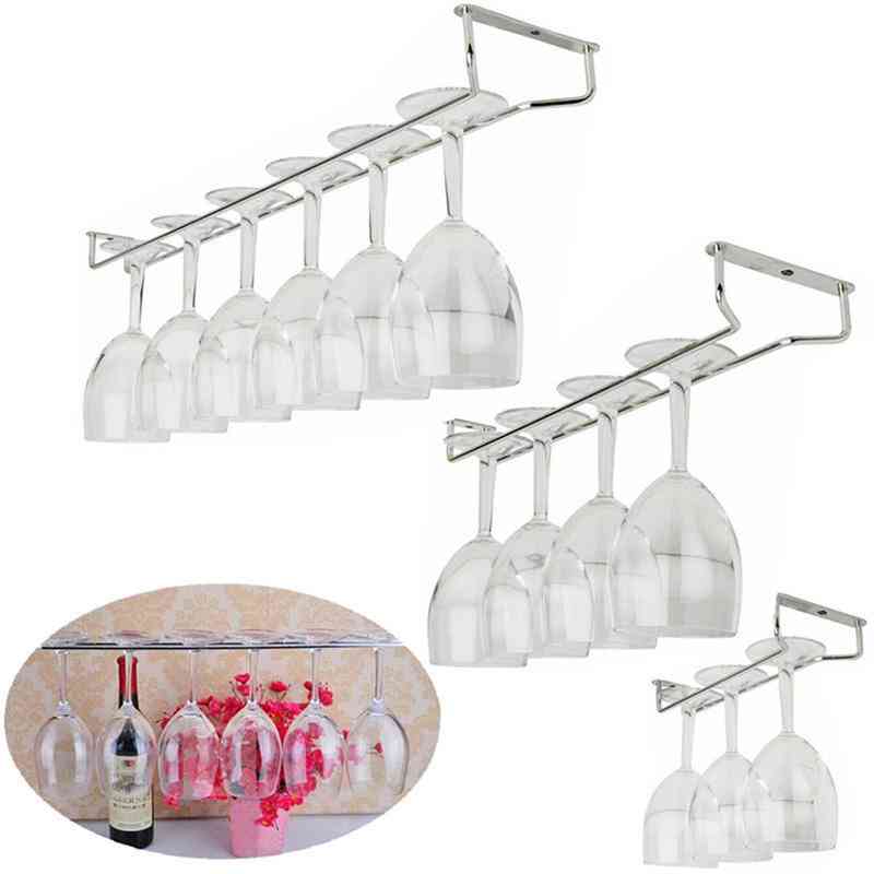 High Quality Useful Stainless Steel Wine Rack Glass Holder Hanging - Hanger Shelf Perfect Kitchen Tools For Bar