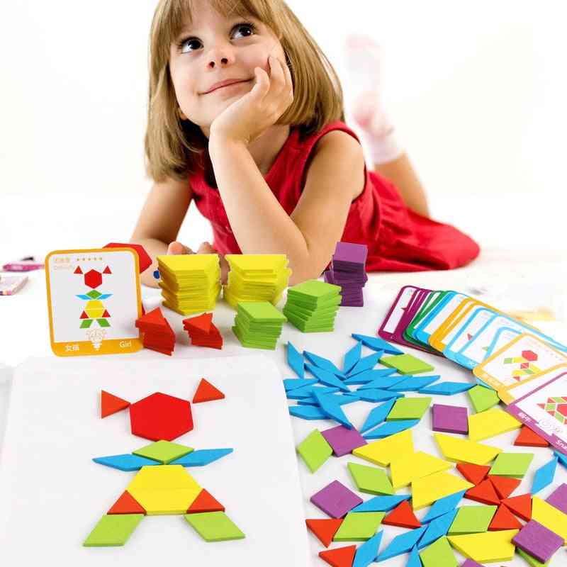 Wooden Jigsaw Puzzle Board Set- Colorful Montessori Educational
