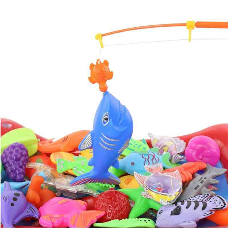Juego de juguete de pesca magnético para niños, baño para bebés