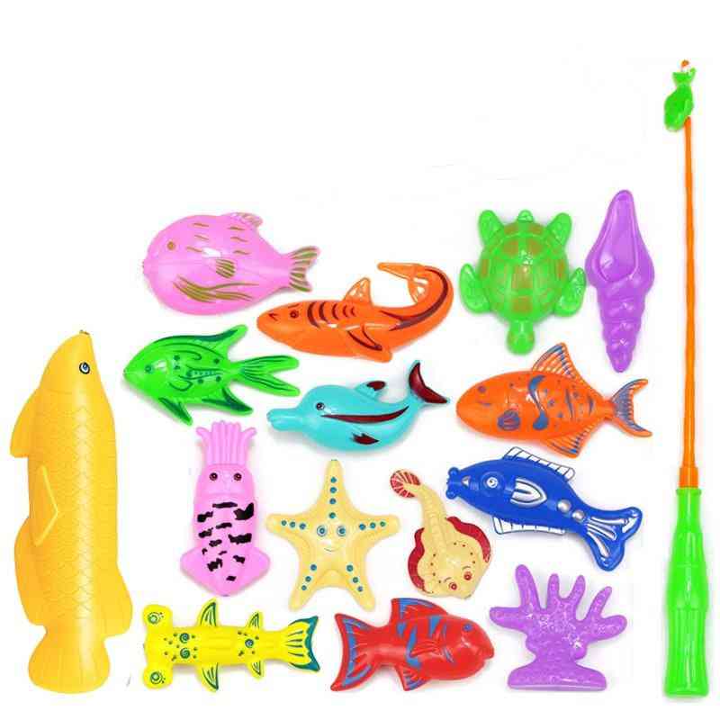 Magnetiskt fiskeleksaksspel för barn, babybad