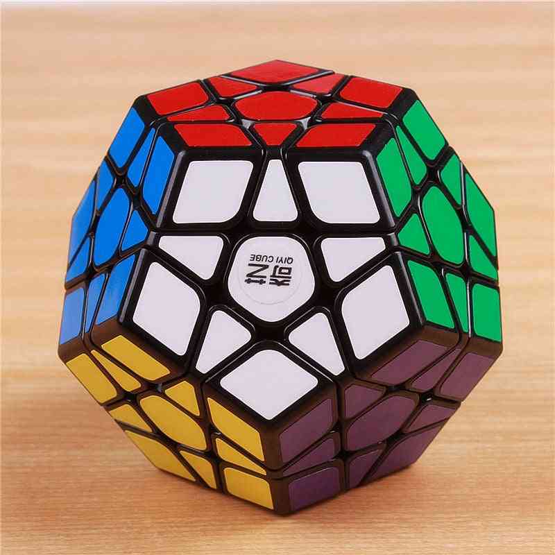 Megapixels magische kubussen stickerloze snelheid professionele 12 zijden puzzel cubo educatief speelgoed voor kinderen - zwart