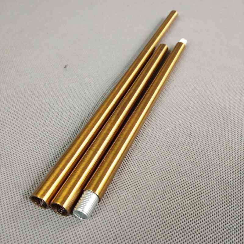 4stk / lot m10 huntråd antik guldmetal hulrør til belysningstilbehør, begge ender har 10mm indvendigt gevind